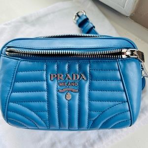 PRADA Diagramma Convertable Belt Bag - Sky Blue